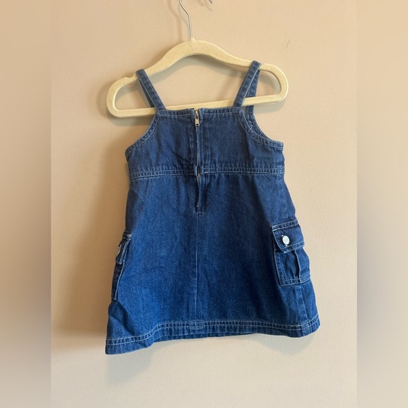 Vintage Faded Glory Romper Dress, Floral Denim, Size 24 mo - Picture 6 of 8